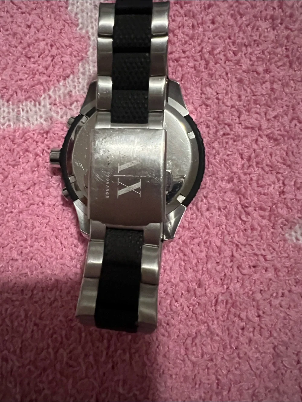 Armani exchange Black Dial Stainless Steel Chronograph Watch